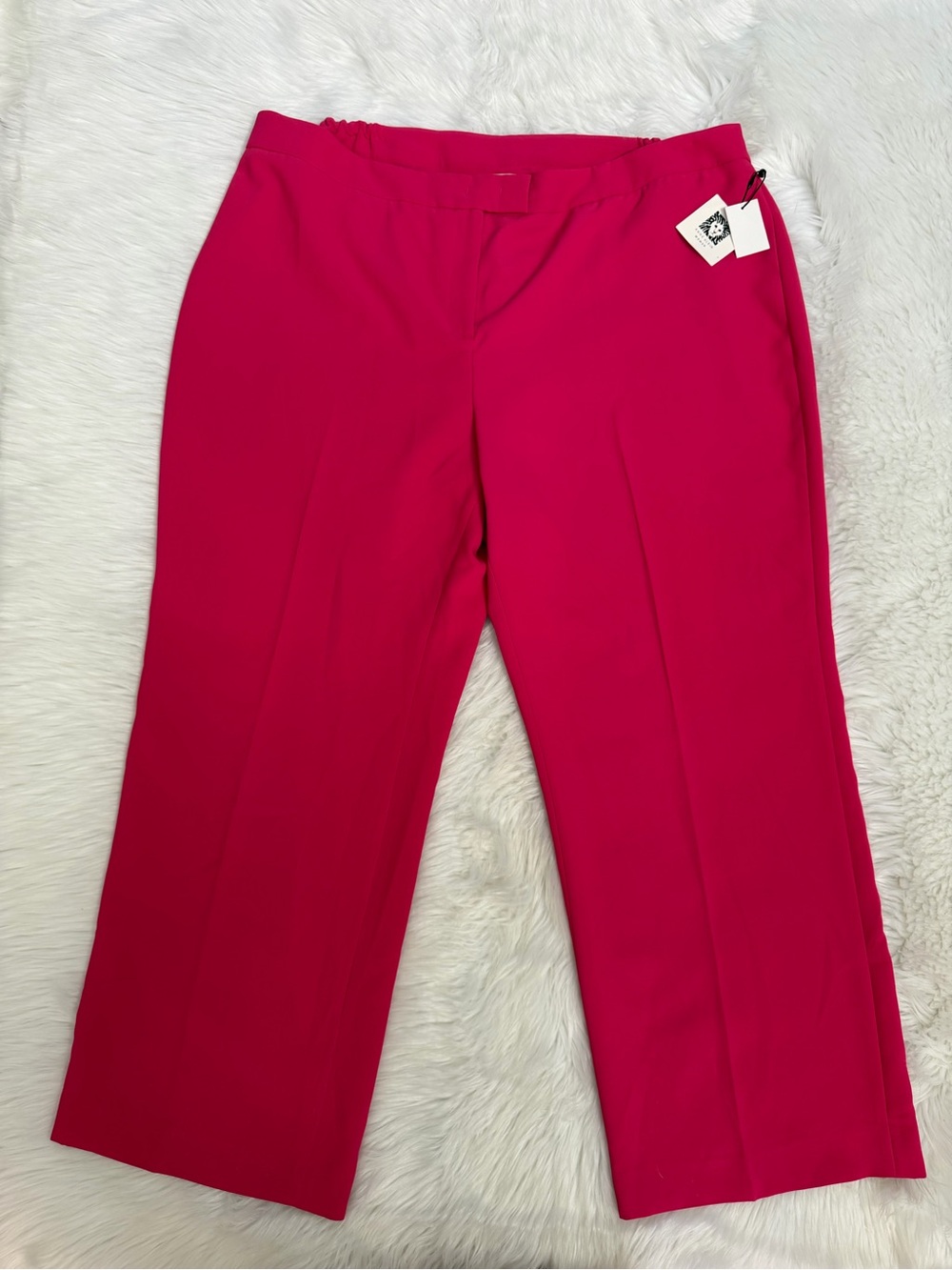 Anne Klein Hot Pink Straight-Leg Dress Pants Sz 24W